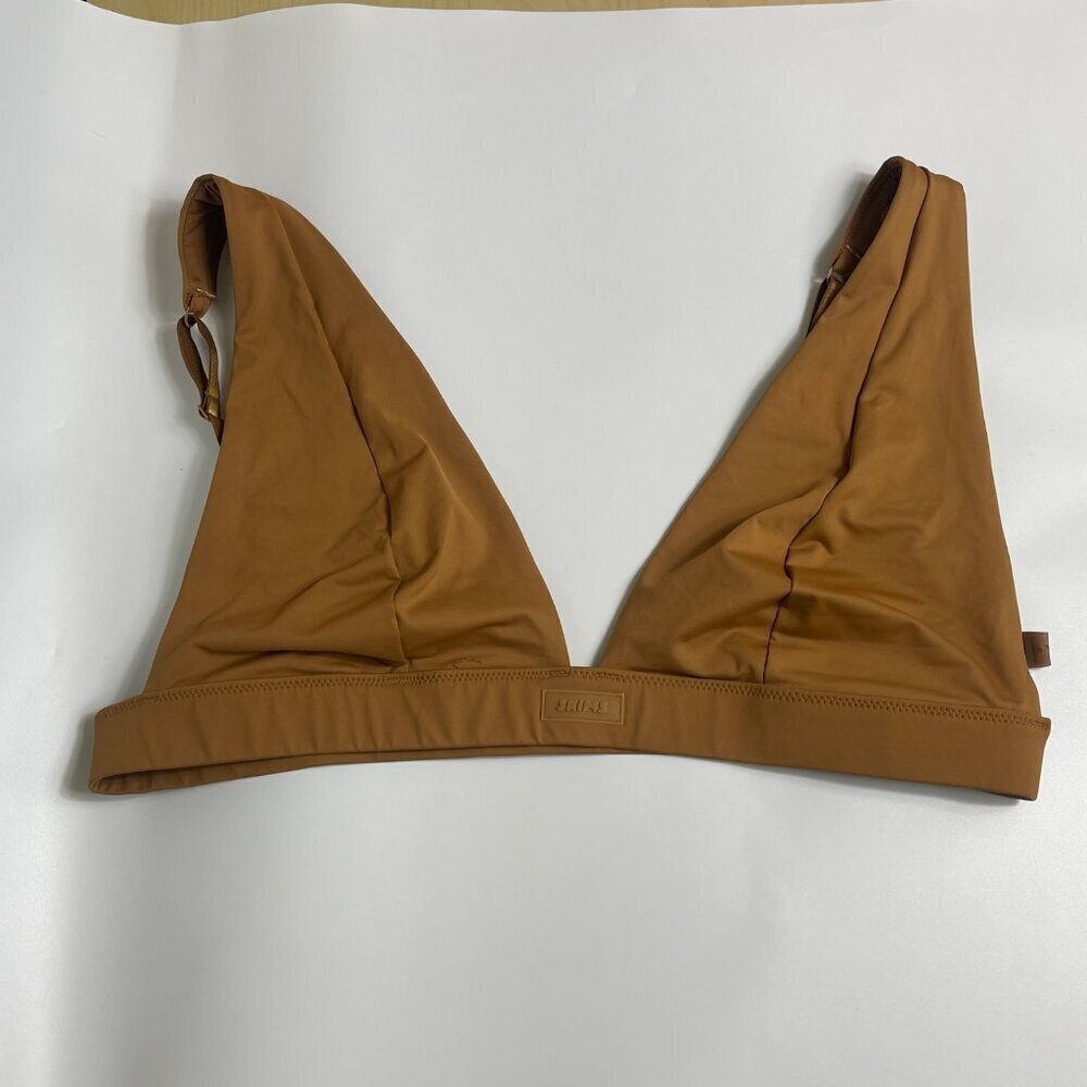 SKIMS Swim Plunge Bikini Top | Almond | Size 4X | New Without Tag - Picture 7 of 9
